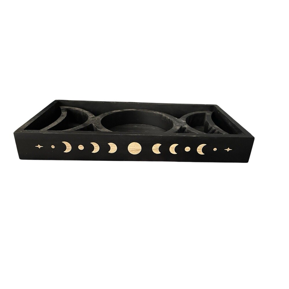 Moon Phases Altar Plate Charger Stones Crystal Holder Wicca Esoteric Witchy